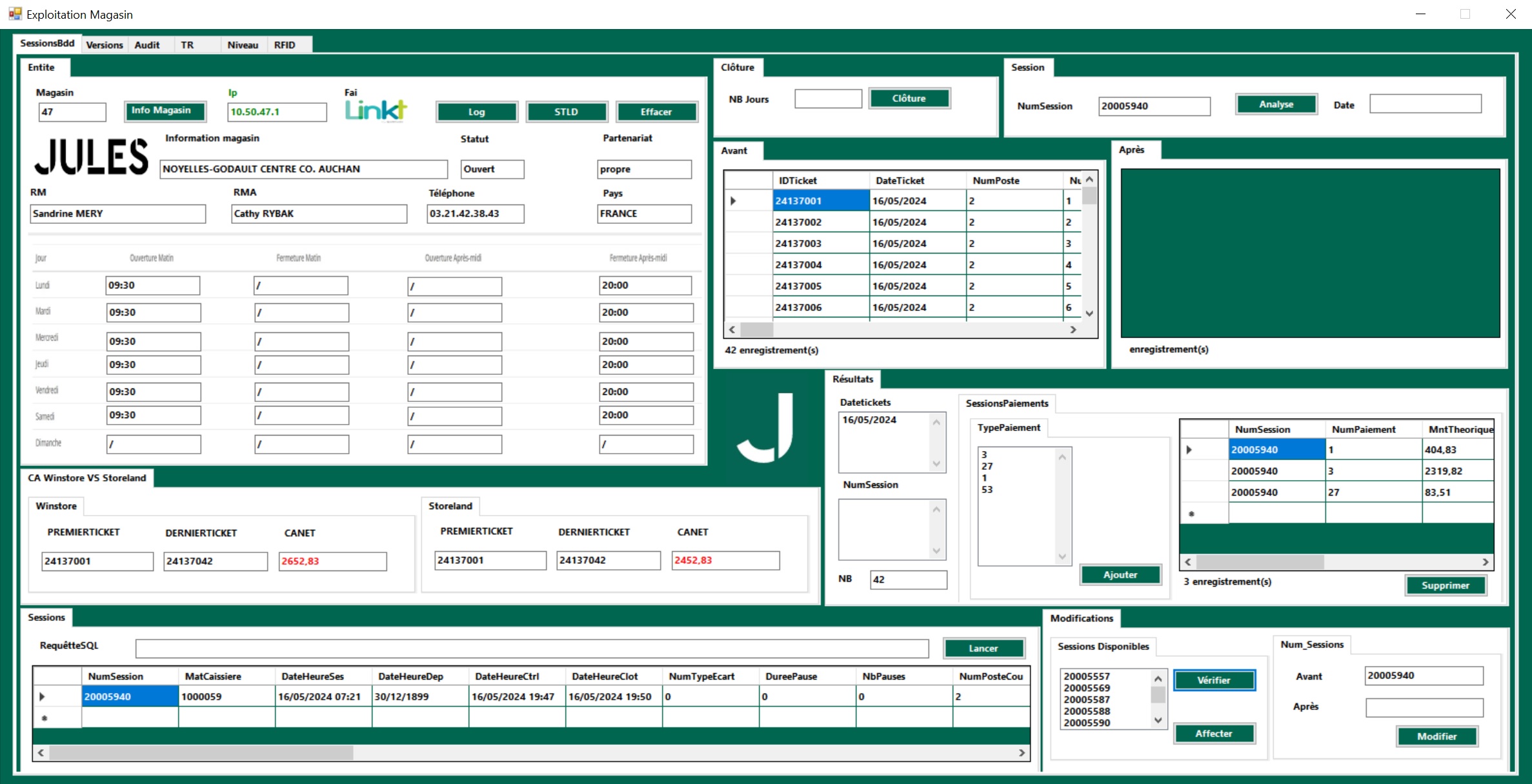 Exploitation Magasin